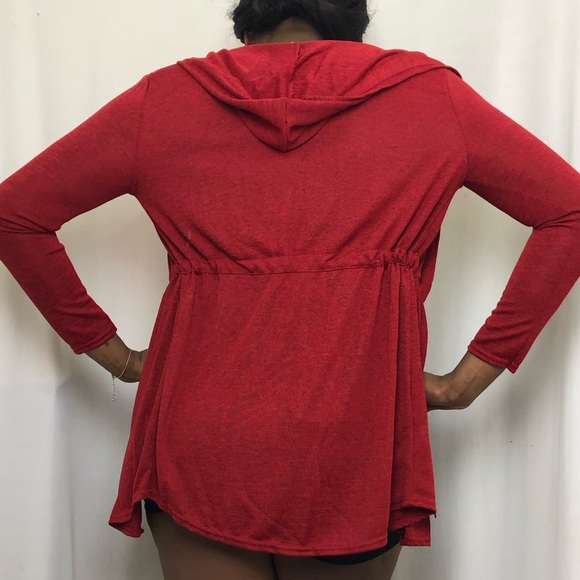 Red Hooded Cardigan - Picture 6 of 7